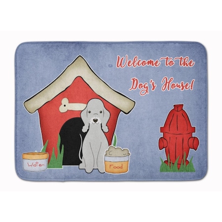Carolines Treasures Dog House Bedlington Terrier Blue Machine Washable Memory Foam Mat BB2844RUG